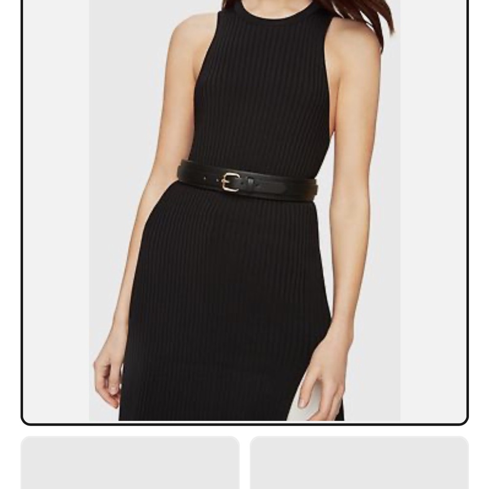 Black BCBGMAXAZRIA Faux-Leather Slip-On Waist Belt